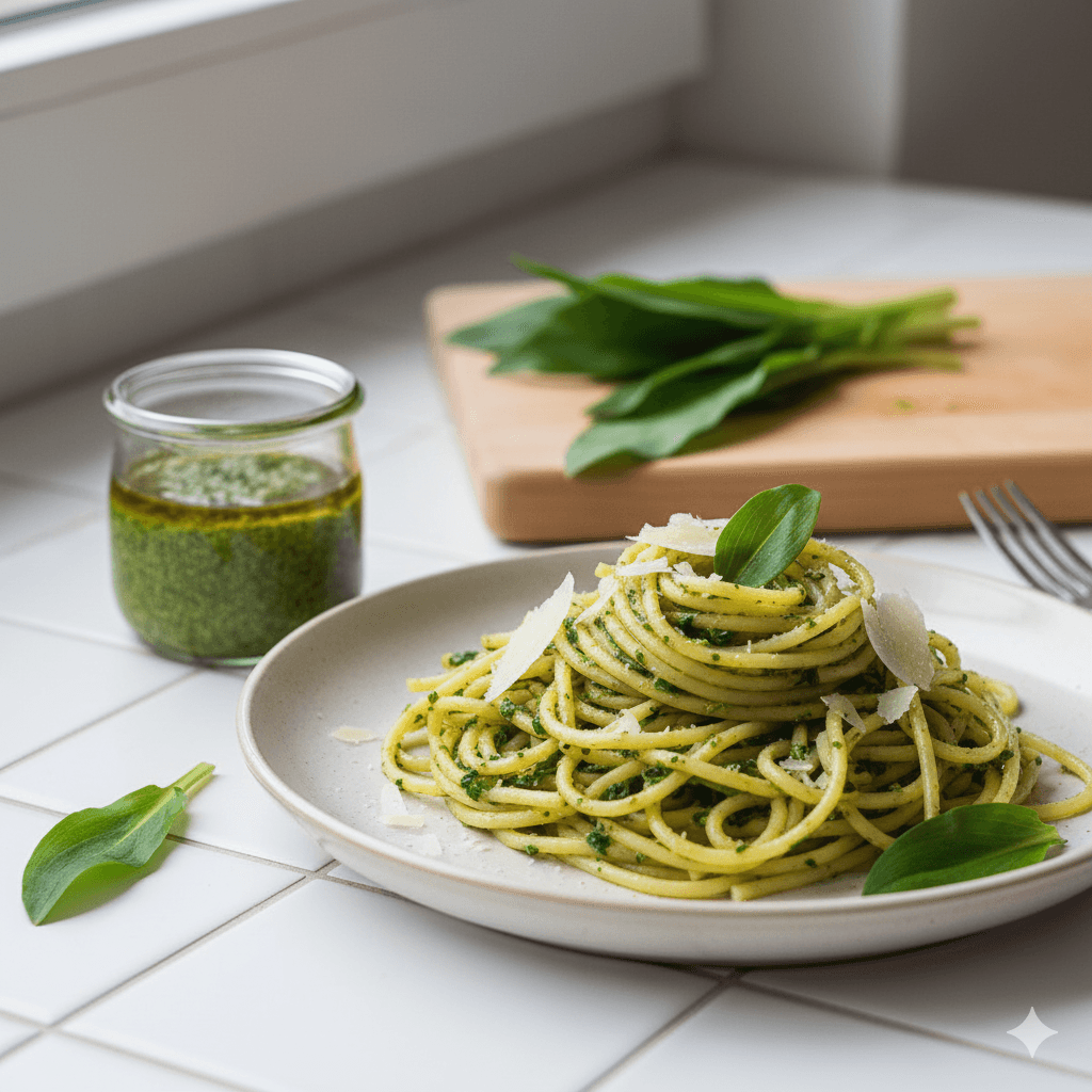 nahlad pesto z medvedieho cesnaku